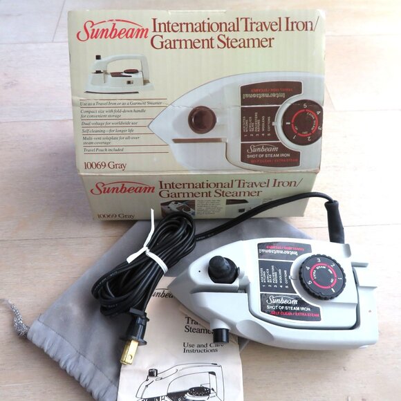Sunbeam International Travel Iron/Garment Steamer 10069 Gray Compact Dual Voltag - Picture 10 of 16